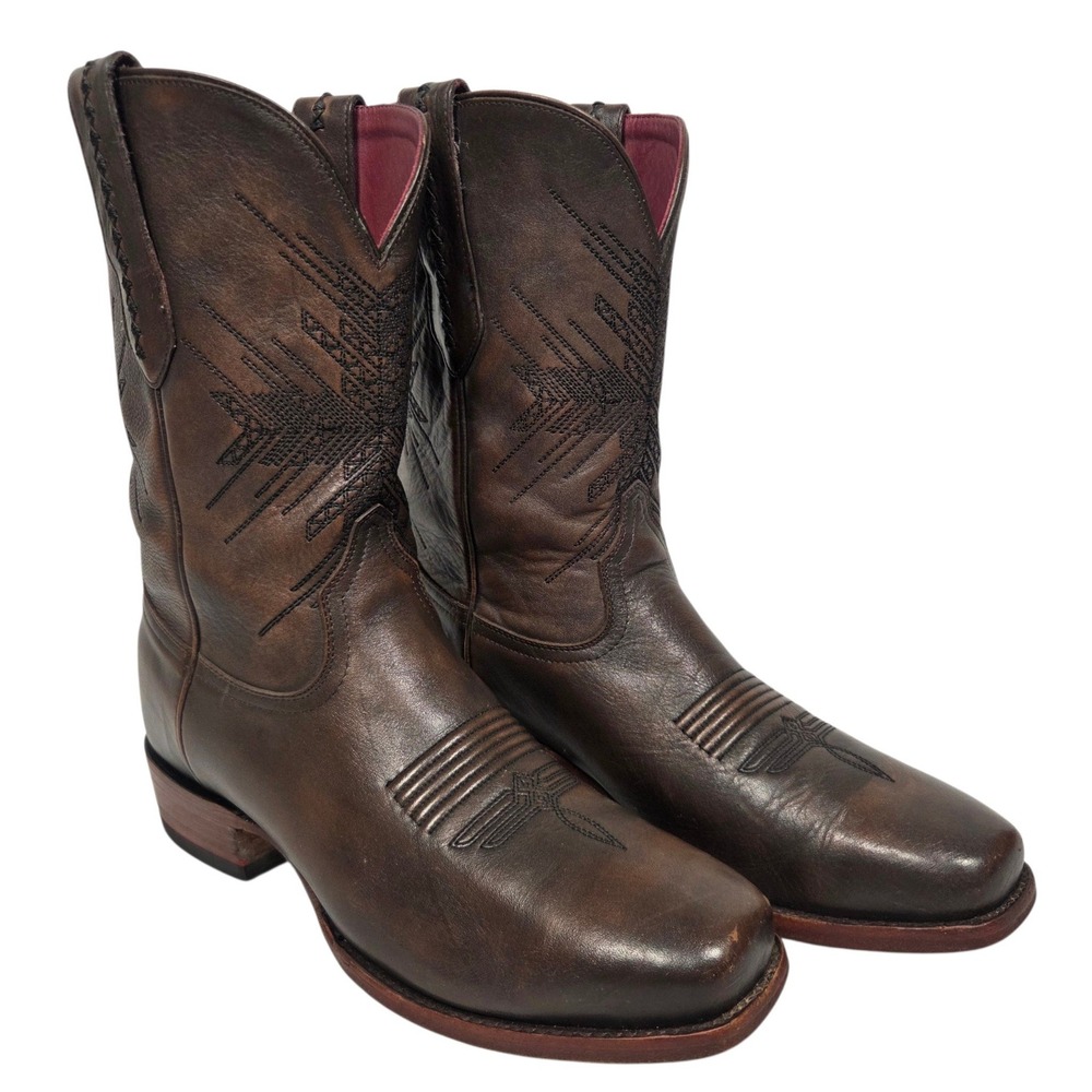 Chisos No. 1 Cowboy Boots Mens 11 D Brown Leather Square Toe Western Heritage